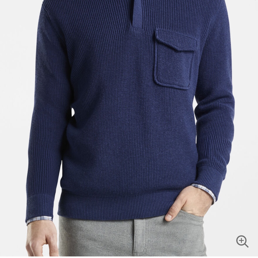 Peter Millar Cotton-Wool Ribbed Quarter-Zip Sweater In Dusk Size Xxl